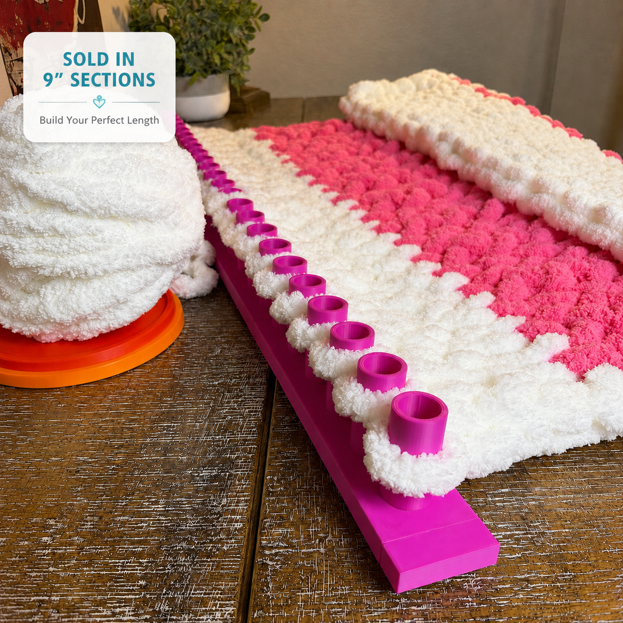 Chunky Blanket Loom – 1" Pegs
