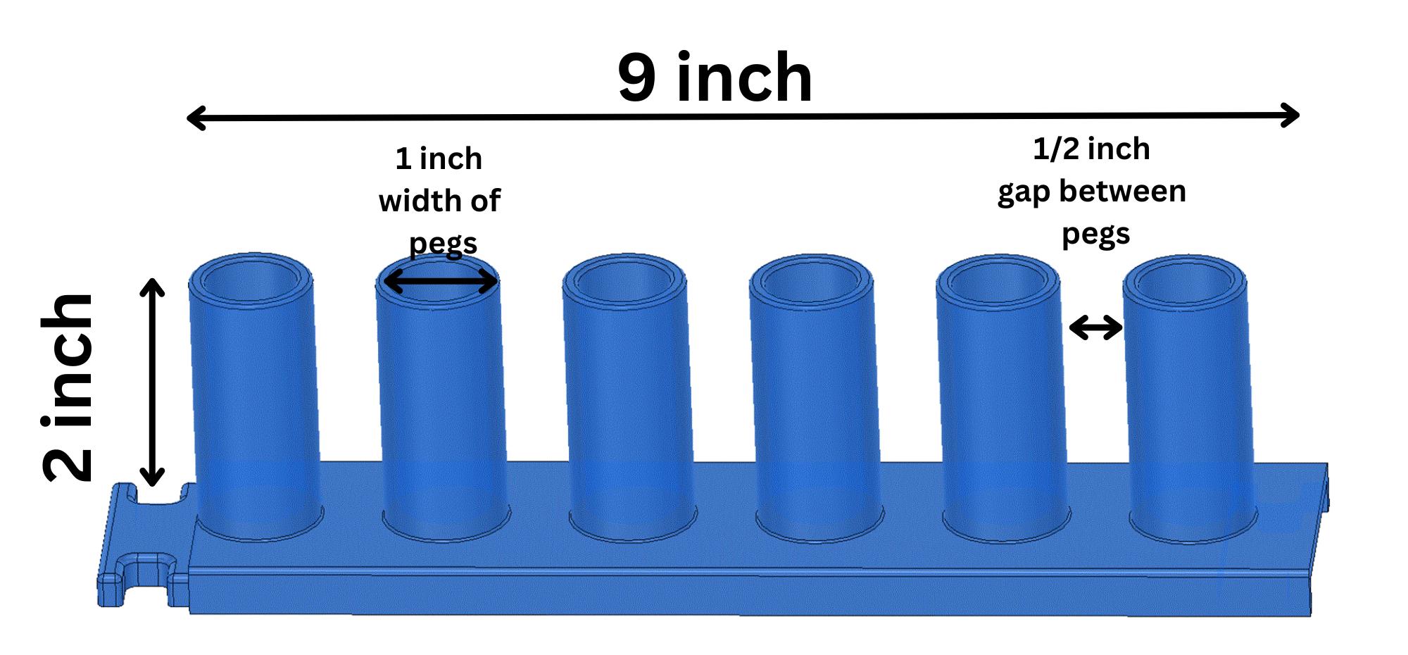 Chunky Blanket Loom, 1 Inch Pegs, Yarn Loom, 9 Inch Sections, modular 3D printed