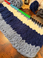 Chunky Yarn Blanket, 9" Knitting Loom, 3/4" Inch Peg, Sturdy Modular Blanket Loom, Chunky Yarn, 3D Print, Beginner Loom Kit, Easy to Store.