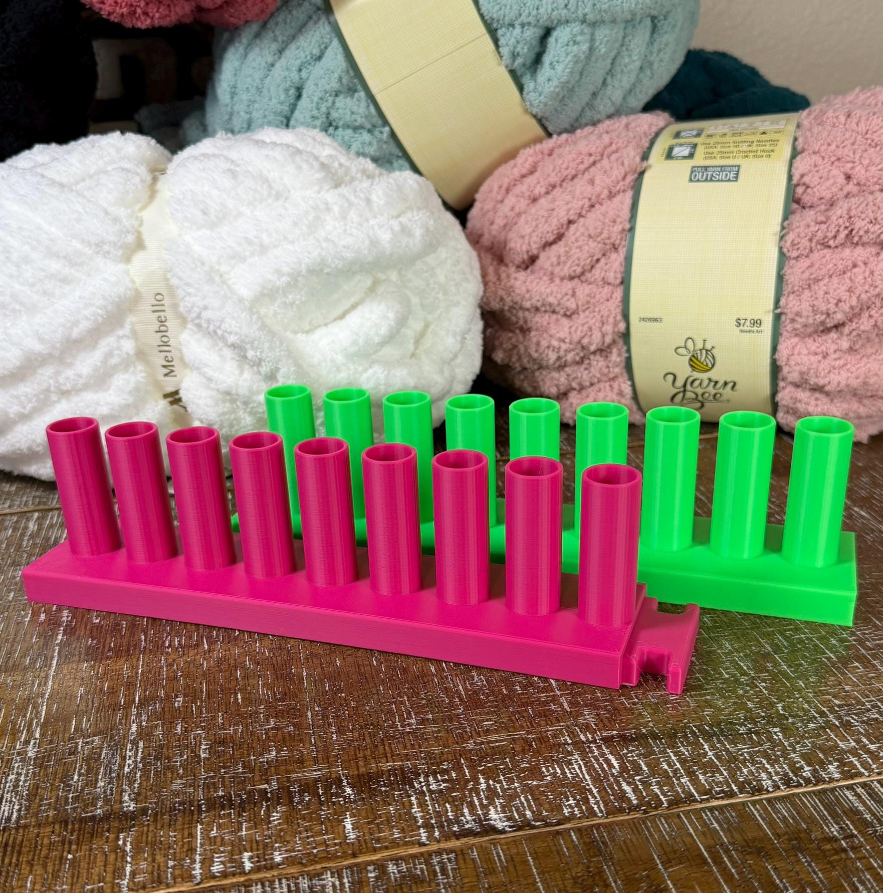 Chunky Yarn Blanket, 9" Knitting Loom, 3/4" Inch Peg, Sturdy Modular Blanket Loom, Chunky Yarn, 3D Print, Beginner Loom Kit, Easy to Store.